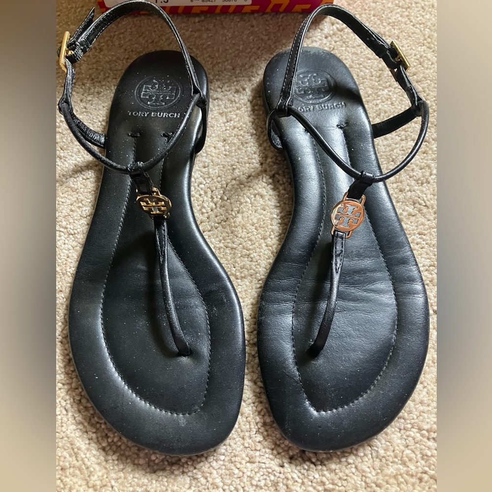 TORY BURCH black sandals size 7.5